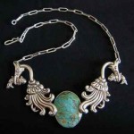 vintage los castillo sterling turquoise necklace