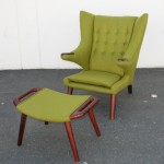 vintage midcentury lounge chair and ottoman