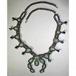 vintage native american squash blossom necklace