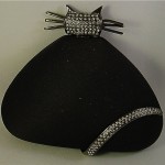 vintage rodo kitty cat rhinestone evening bag