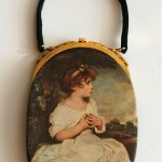 vintage tano of madrid satin painted evening bag