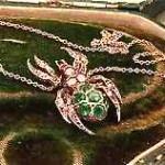 vintage 18k diamond jeweled spider necklace