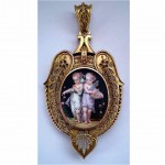 antique 1860s 14k enamel locket