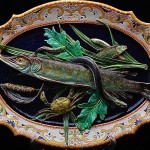 antique 19th century french majolica pallissy ware platter