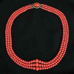 antique 19th century graduated coral bead necklace