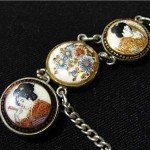 antique c. 1900 handpainted japanese satsuma bracelet