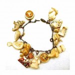 antique chinese faux ivory charm bracelet