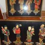 antique pair chinese immortals textile art