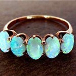 vintage 14k rose gold opal ring