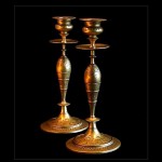 vintage 1910 belgian pair brass altar candle sticks