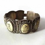 vintage 1930s chinese immortals filigree ox bone bracelet