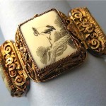 vintage 1940s chinese sterling filigree handpainted bracelet