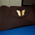 vintage 1940s corde clutch with bakelite butterfly