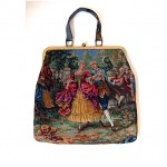 vintage 1950s large tapestry handbag