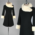 vintage 1960s mink trim wool coat z2