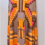 vintage 1970s geometric print maxi skirt