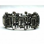 vintage 1970s guy vidal brutalist pewter bracelet