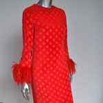 vintage 1970s pierre cardin marabou evening gown z