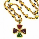 vintage 1980s chanel gripoix glass necklace