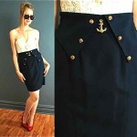 vintage 1980s linen sailor skirt