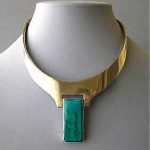 vintage 1980s mexican modernist sterling turquoise necklace