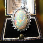 vintage 24k opal and diamond ring