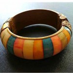 vintage abalone bangle bracelet