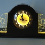vintage art deco lackner neon glo electric clock