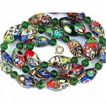 vintage art deco milefiori glass bead necklace