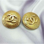 vintage chanel logo earrings