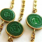 vintage chinese 14k jade necklace