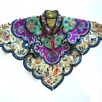 vintage chinese silk embroidered mandarin court robe collar