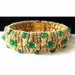 vintage ciner rhinestone and cabachon bracelet