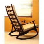 vintage danish modern walnut rocking chair