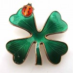 vintage david andersen clover lady bug pin