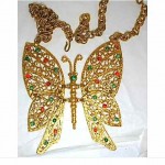 vintage juliana butterfly necklace