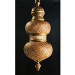 vintage large moroccan brass pierced pendant chandelier z
