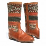 vintage leather and southwestern textile boots