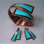 vintage matisse copper bracelet and earrings