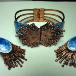 vintage matisse renoir copper bracelet and earrings