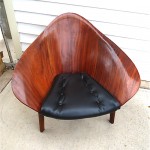 vintage midcentury three-footed lounge chair