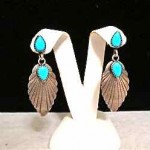 vintage native american silver turquoise earrings
