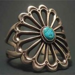 vintage navajo concho silver cast bracelet
