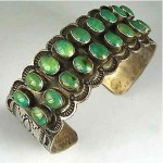 vintage navajo della and presley curley turquoise row bracelet