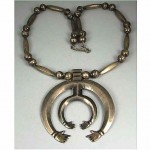 vintage navajo guild double naja sterling necklace