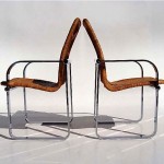 vintage pair midcentury chrome rattan chairs