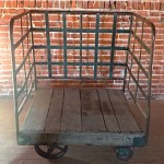 vintage railroad depot luggage cart