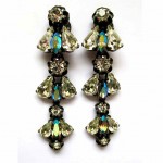 vintage schiaparelli long rhinestone earrings