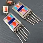 vintage zuni sterling inlay earrings