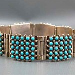 vintage zuni sterling petit point turquoise bracelet